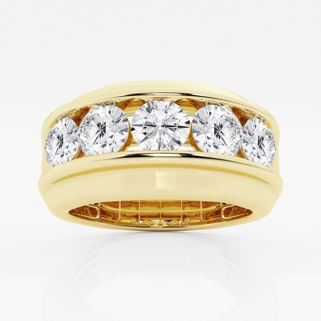 10mm Round Channel Set Lab Grown Men's Wedding Band