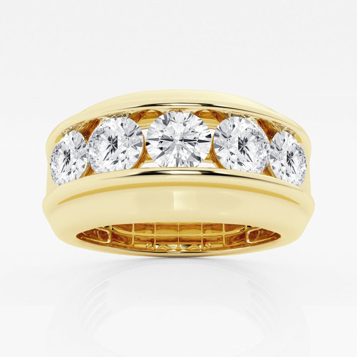 10mm Round Channel Set Lab Grown Men's Wedding Band