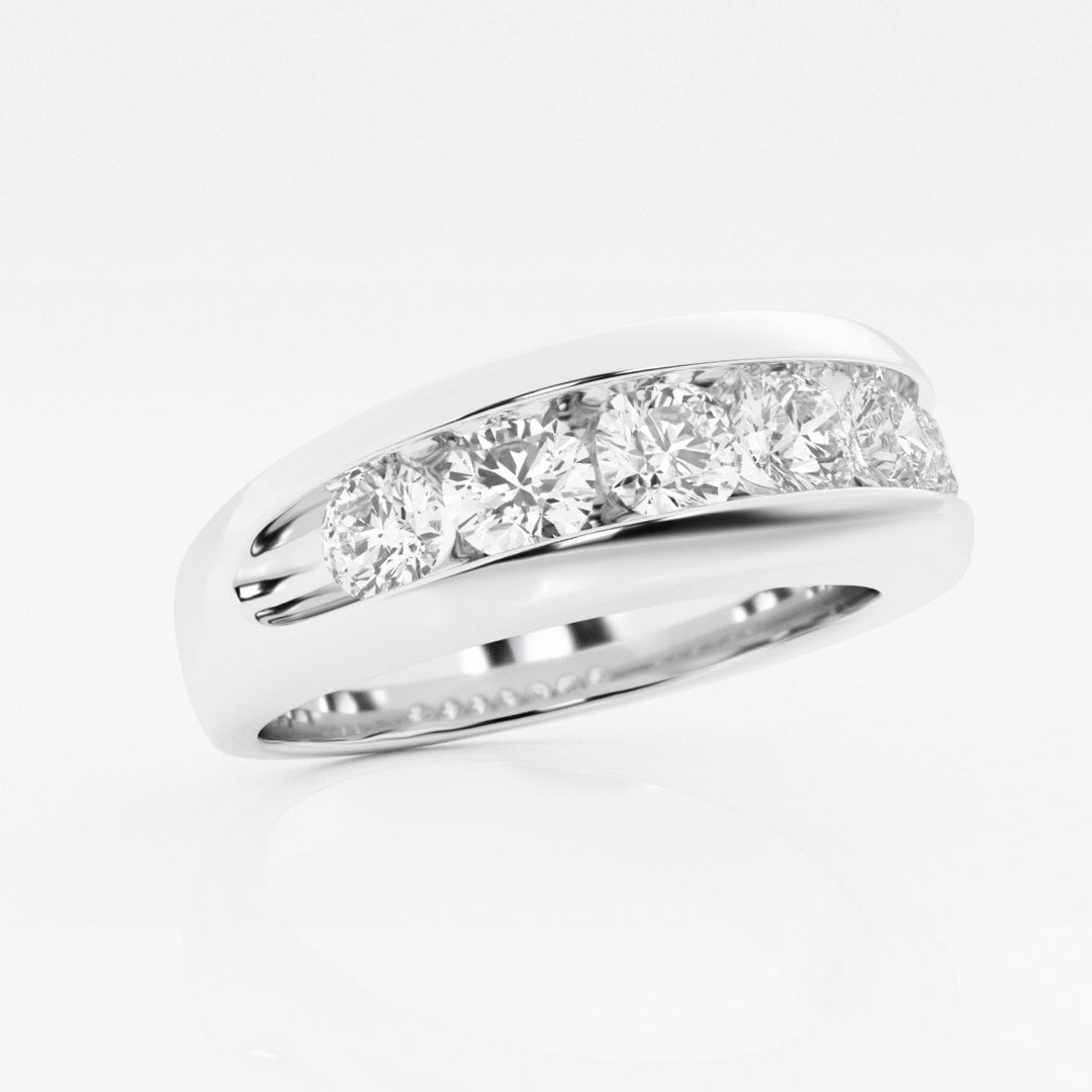 5mm  Round Lab Grown Diamond Men's Channel Set Wedding Band