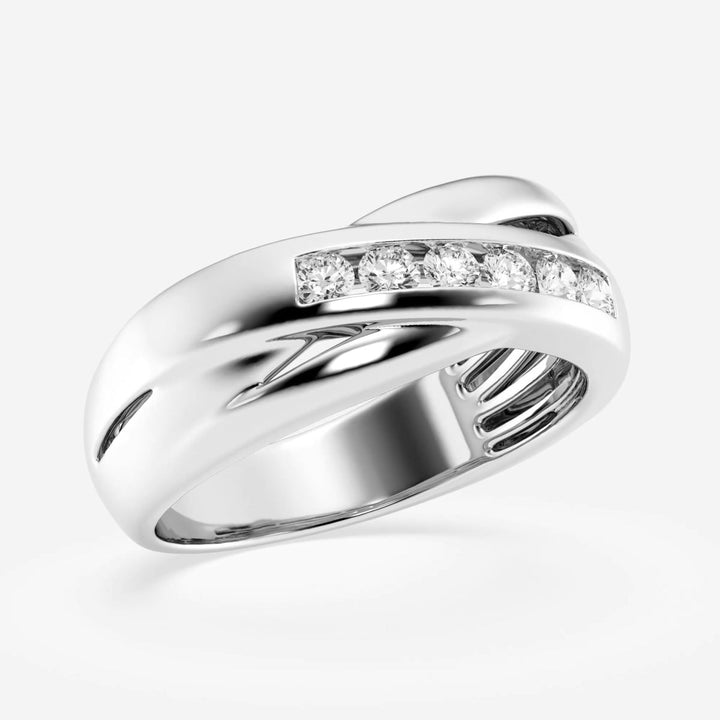 4mm Round Lab Grown Men's Crossover Men's Wedding Band