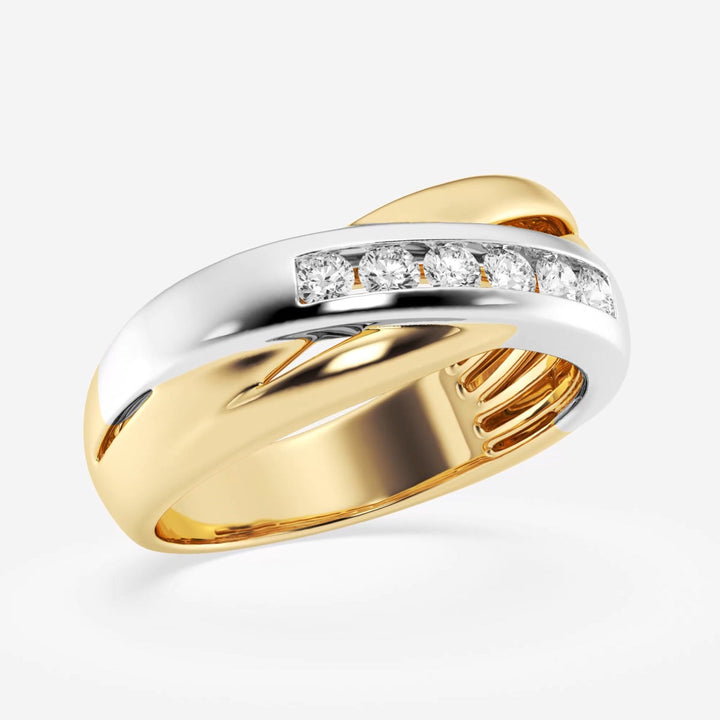 4mm Round Lab Grown Men's Crossover Men's Wedding Band