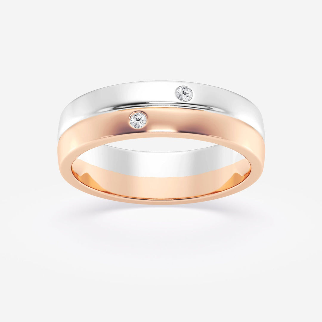 4mm Round Lab Grown Diamond Double Burnished Men's Wedding Band