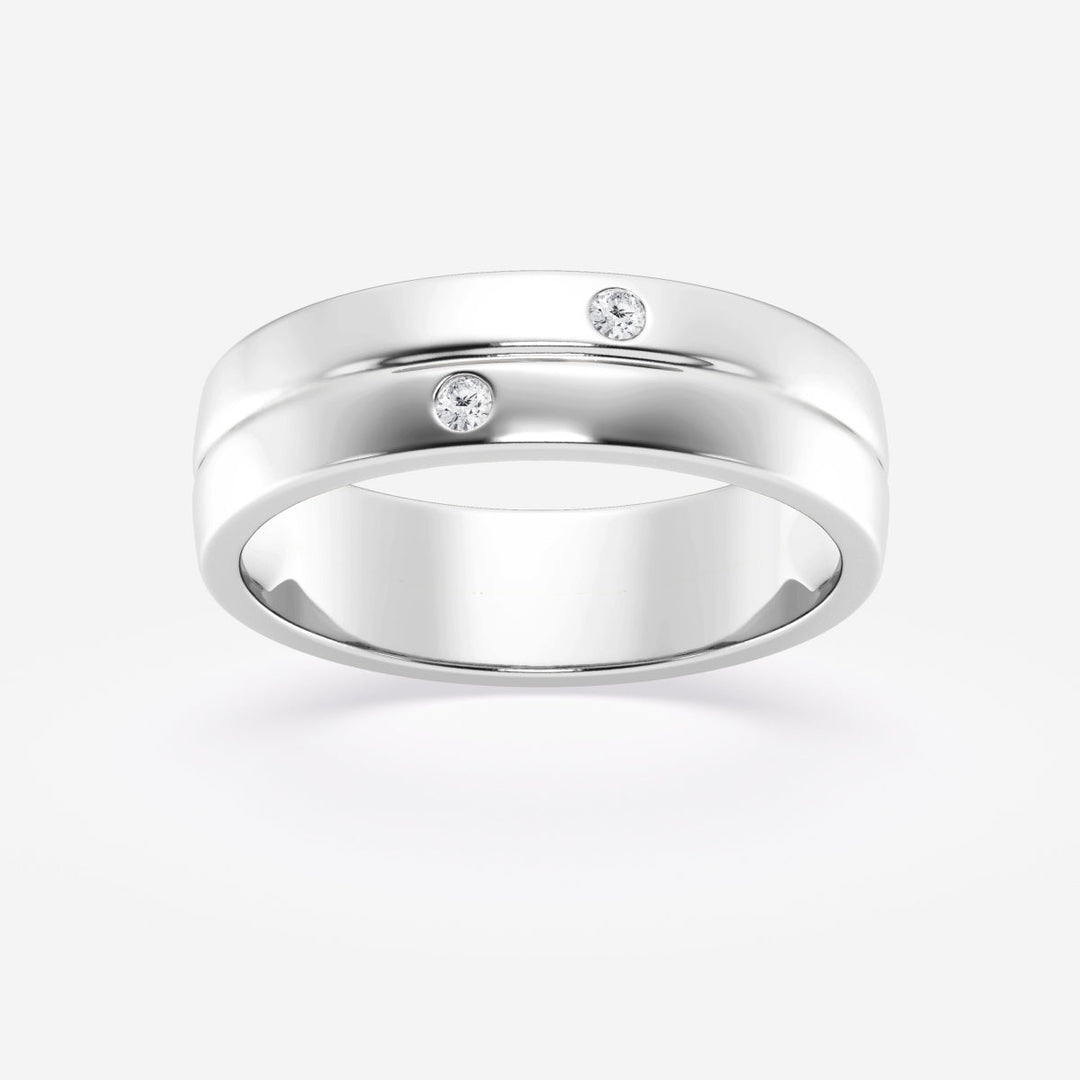 4mm Round Lab Grown Diamond Double Burnished Men's Wedding Band