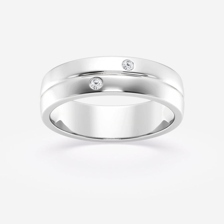 4mm Round Lab Grown Diamond Double Burnished Men's Wedding Band