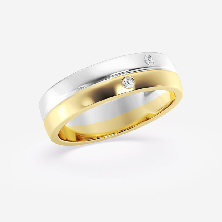 4mm Round Lab Grown Diamond Double Burnished Men's Wedding Band