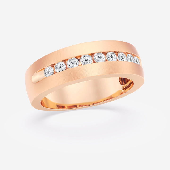 5mm Round Lab Grown Diamond Nine-Stone Men's Wedding Band