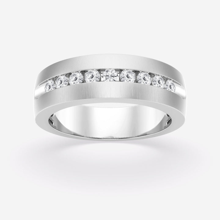 5mm Round Lab Grown Diamond Nine-Stone Men's Wedding Band