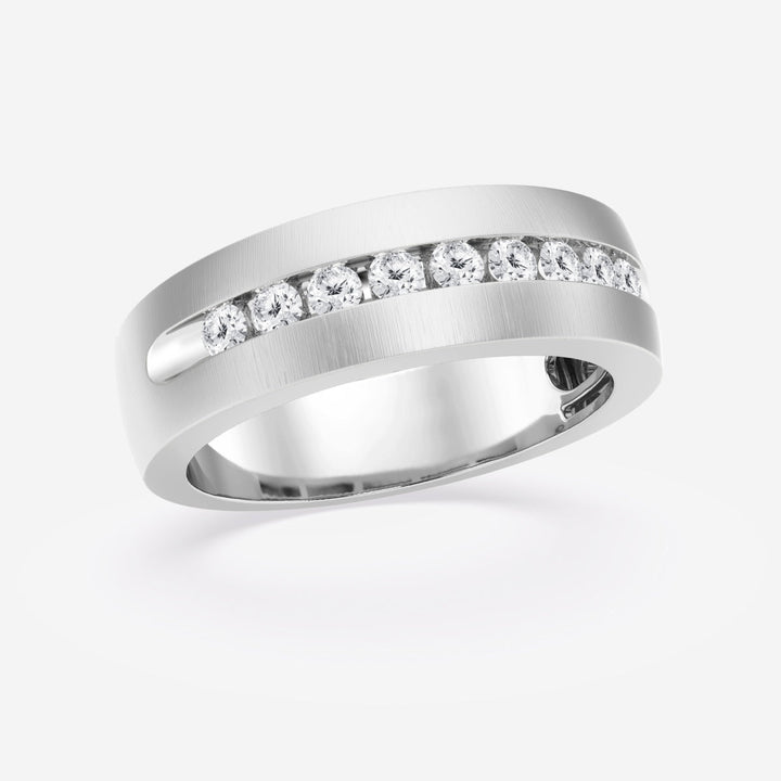 5mm Round Lab Grown Diamond Nine-Stone Men's Wedding Band