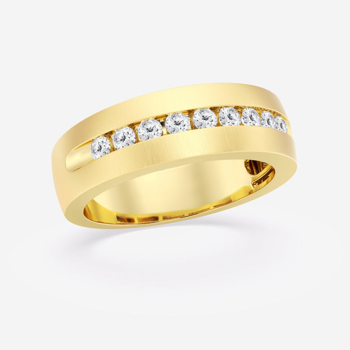 5mm Round Lab Grown Diamond Nine-Stone Men's Wedding Band