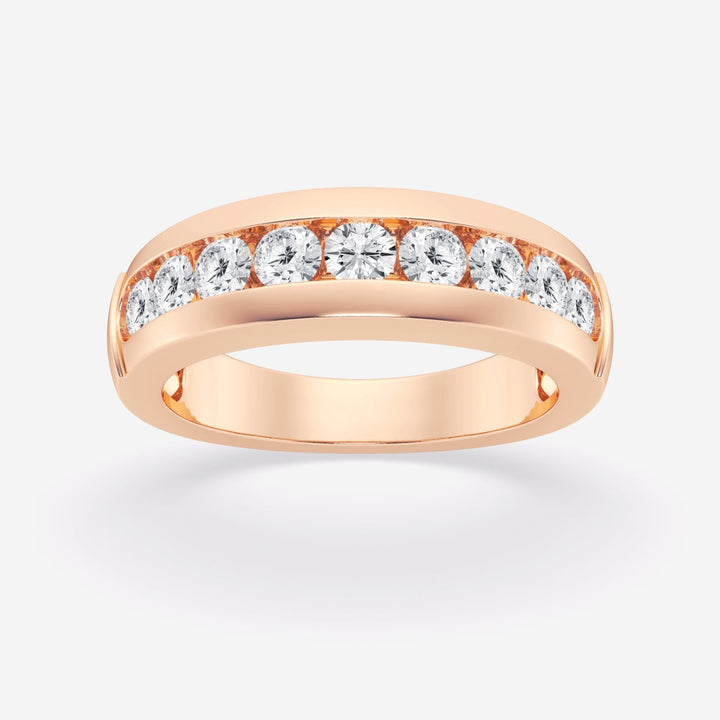 5.5mm  Round Lab Grown Diamond Nine-Stone Men's Wedding Band