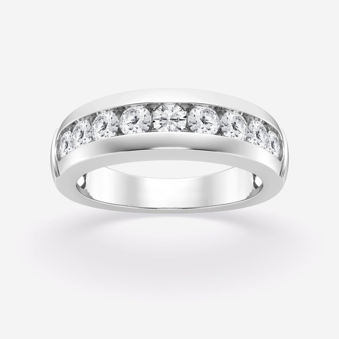 5.5mm  Round Lab Grown Diamond Nine-Stone Men's Wedding Band