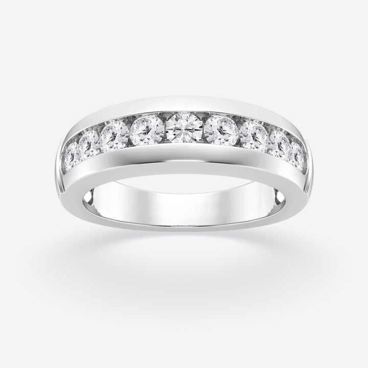 5.5mm  Round Lab Grown Diamond Nine-Stone Men's Wedding Band