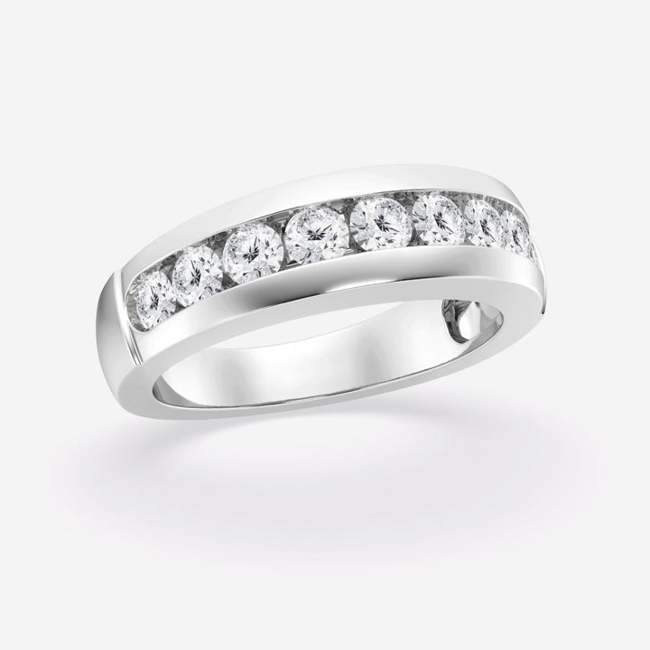 5.5mm  Round Lab Grown Diamond Nine-Stone Men's Wedding Band