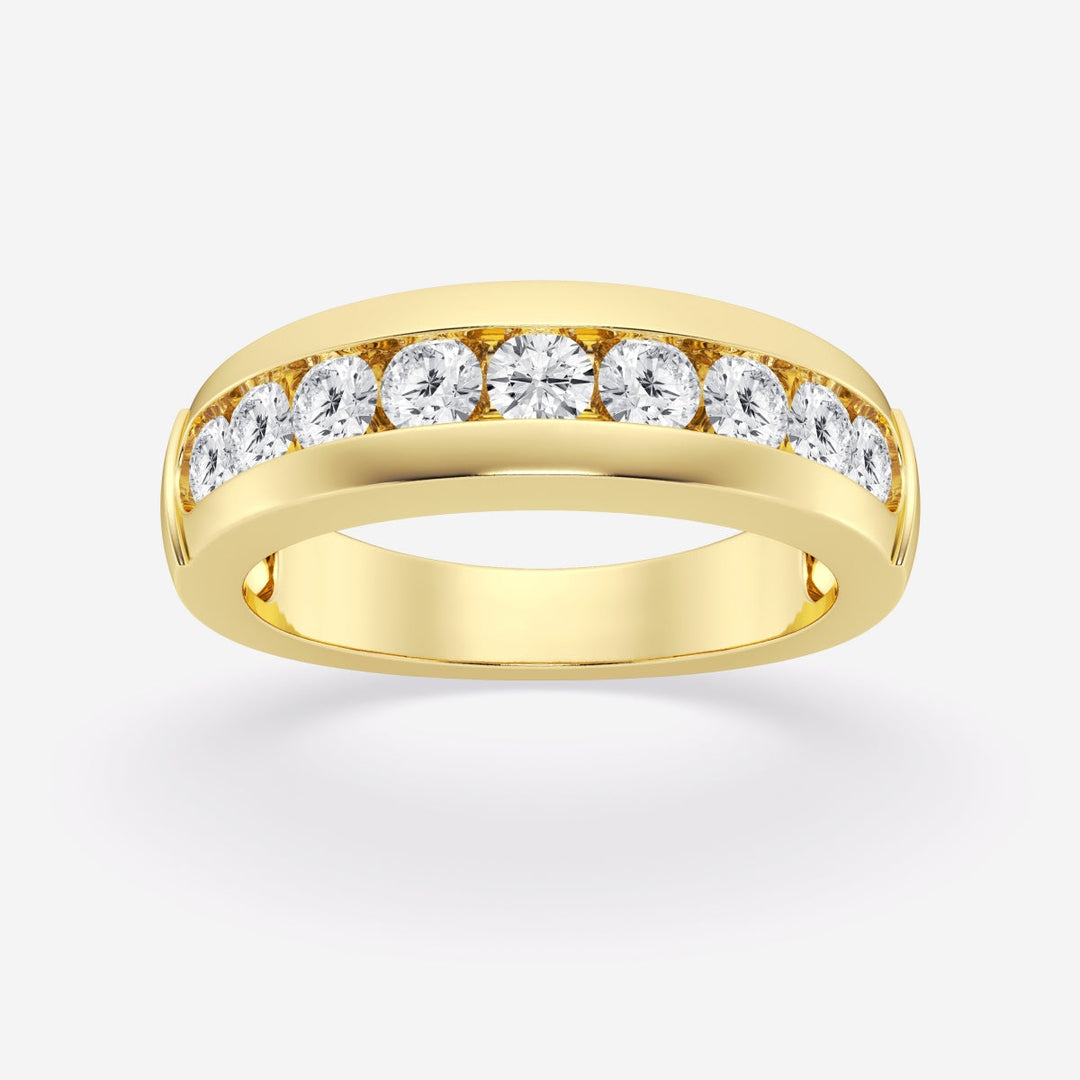 5.5mm  Round Lab Grown Diamond Nine-Stone Men's Wedding Band