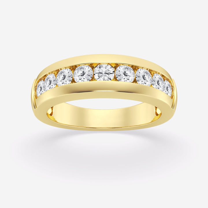 5.5mm  Round Lab Grown Diamond Nine-Stone Men's Wedding Band