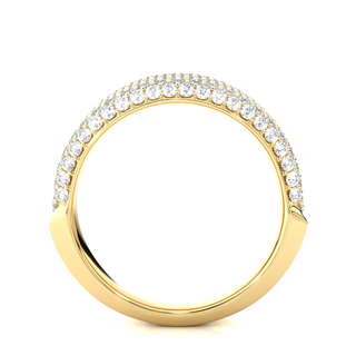 7mm Moissanite Wedding Band Yellow Gold in Micro Pave Setting