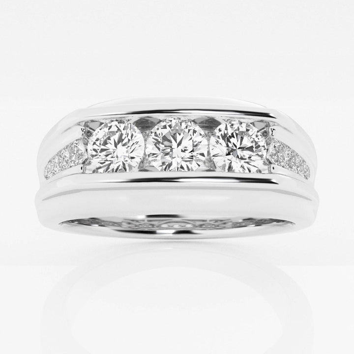 8mm Round Channel Set Lab Grown Diamond Wedding Band