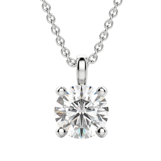 0.25-1.5ct Round Cut Solitaire Moissanite Diamond Necklace