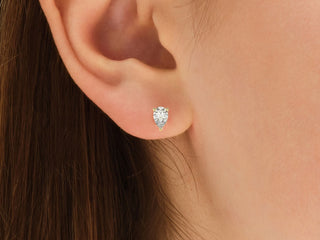 1.0CT Pear Cut Moissanite Diamond Earrings for Women in Yellow Gold