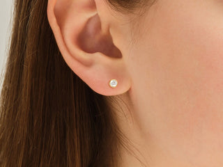 0.30ct Round Cut Bezel Set Moissanite Diamond Earrings