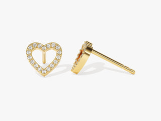 Open Heart Shape Moissanite Diamond Earrings for Women