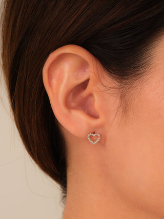 Open Heart Shape Moissanite Diamond Earrings for Women