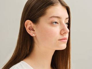 Round Halo Moissanite Diamond Stud Earrings for Her