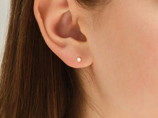 0.10ct Round Cut Bezel Set Moissanite Diamond Earrings for Women