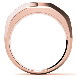 7mm Round Cut Six Stone Men's Wedding Band in Rose Gold