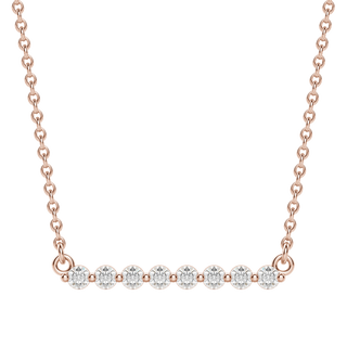 0.24 CT Round Cut Shared Prong Bar Necklace Moissanite Diamond Necklace