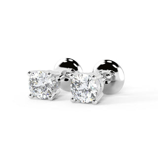 1.0CT Round Cut Moissanite Diamond Stud Earrings in White Gold