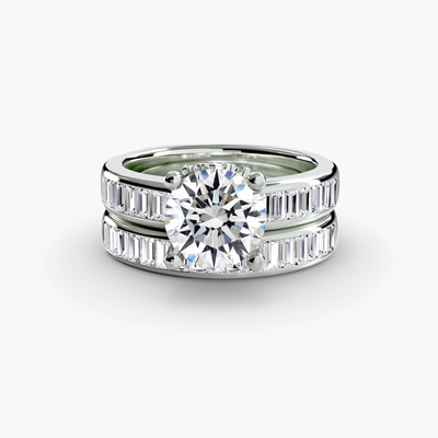 lab grown diamond wedding ring set