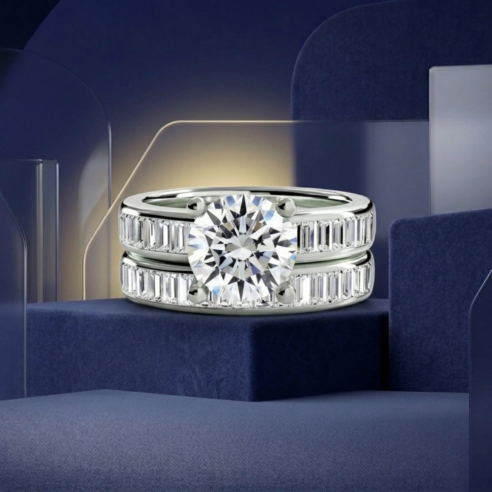 lab grown diamond bridal ring set 