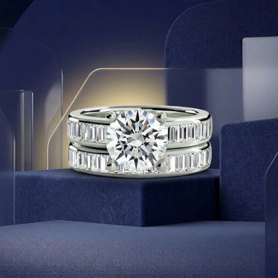 lab grown diamond bridal ring set 