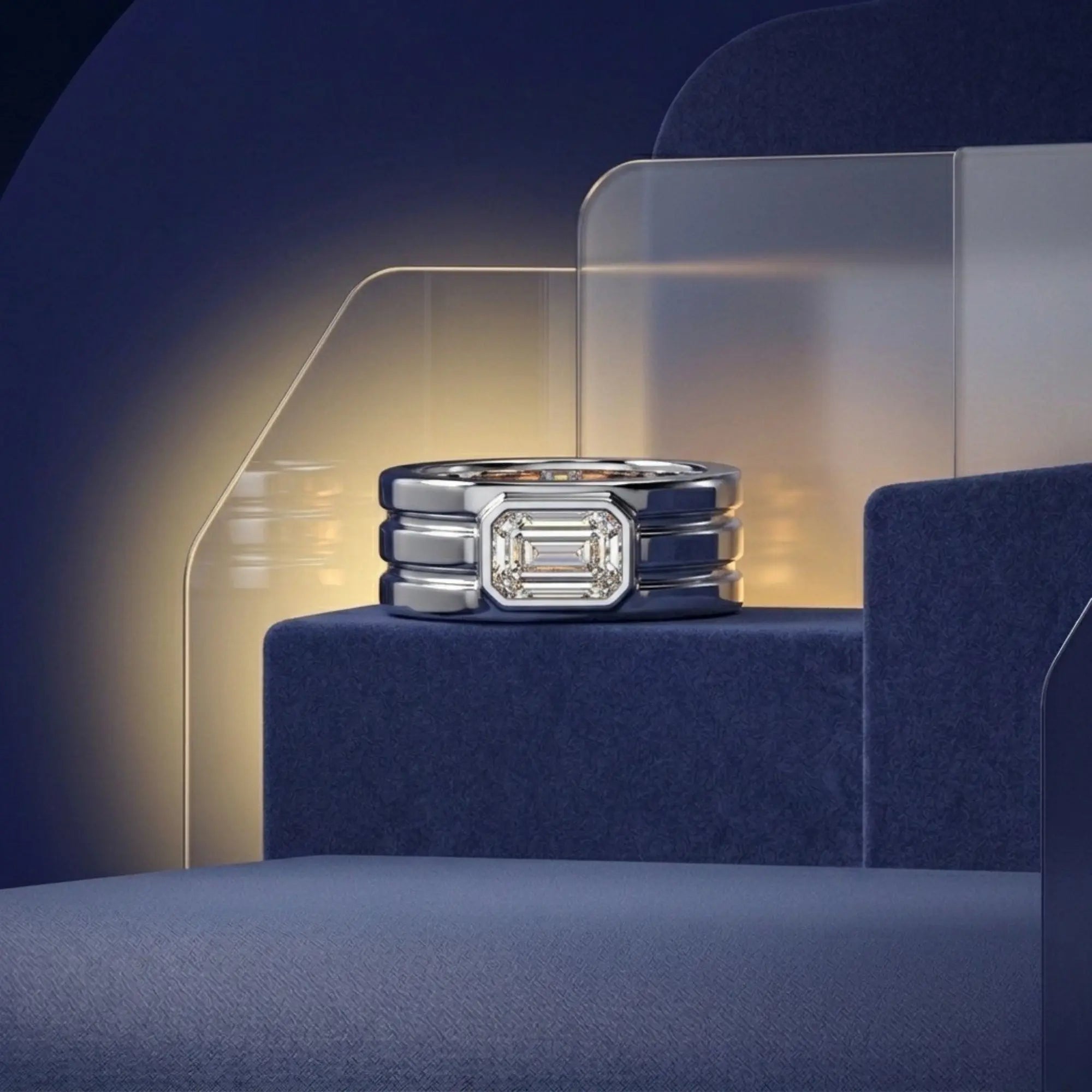 lab grown diamond men's ring