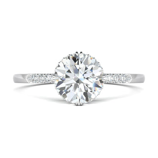 0.7ct Round F- VS1 Lab Grown Diamond Hidden Halo Engagement Ring