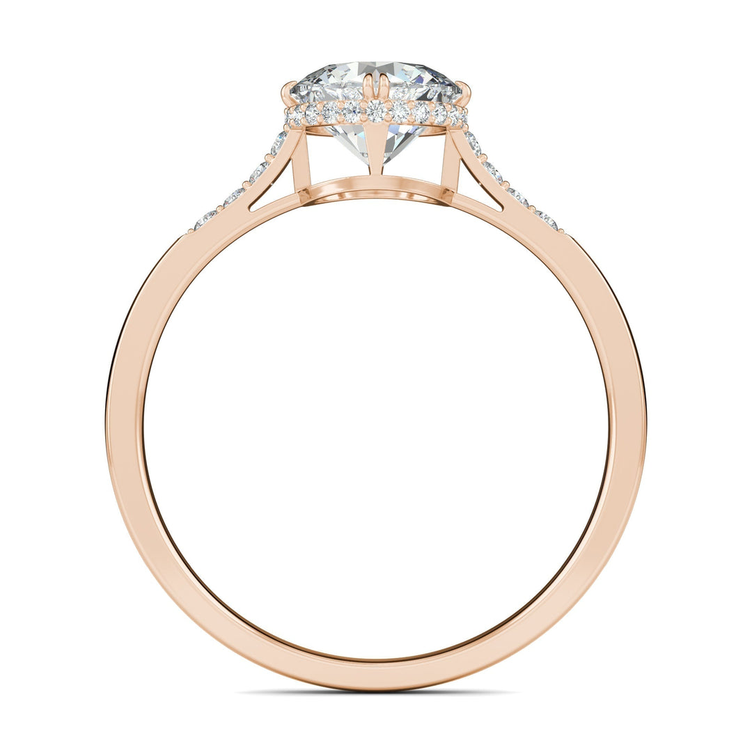 0.7ct Round F- VS1 Lab Grown Diamond Hidden Halo Engagement Ring