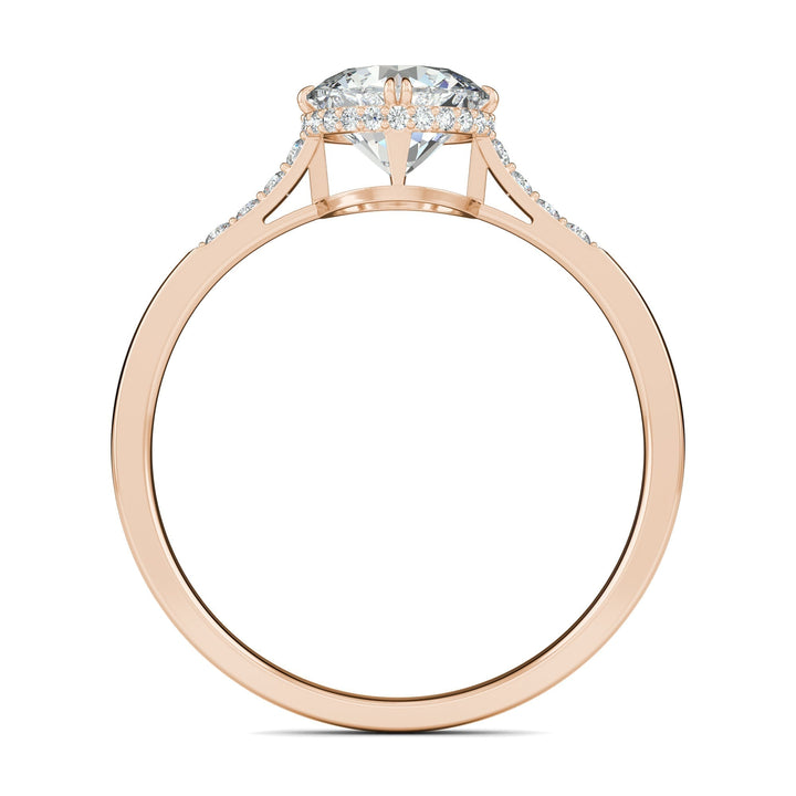0.7ct Round F- VS1 Lab Grown Diamond Hidden Halo Engagement Ring