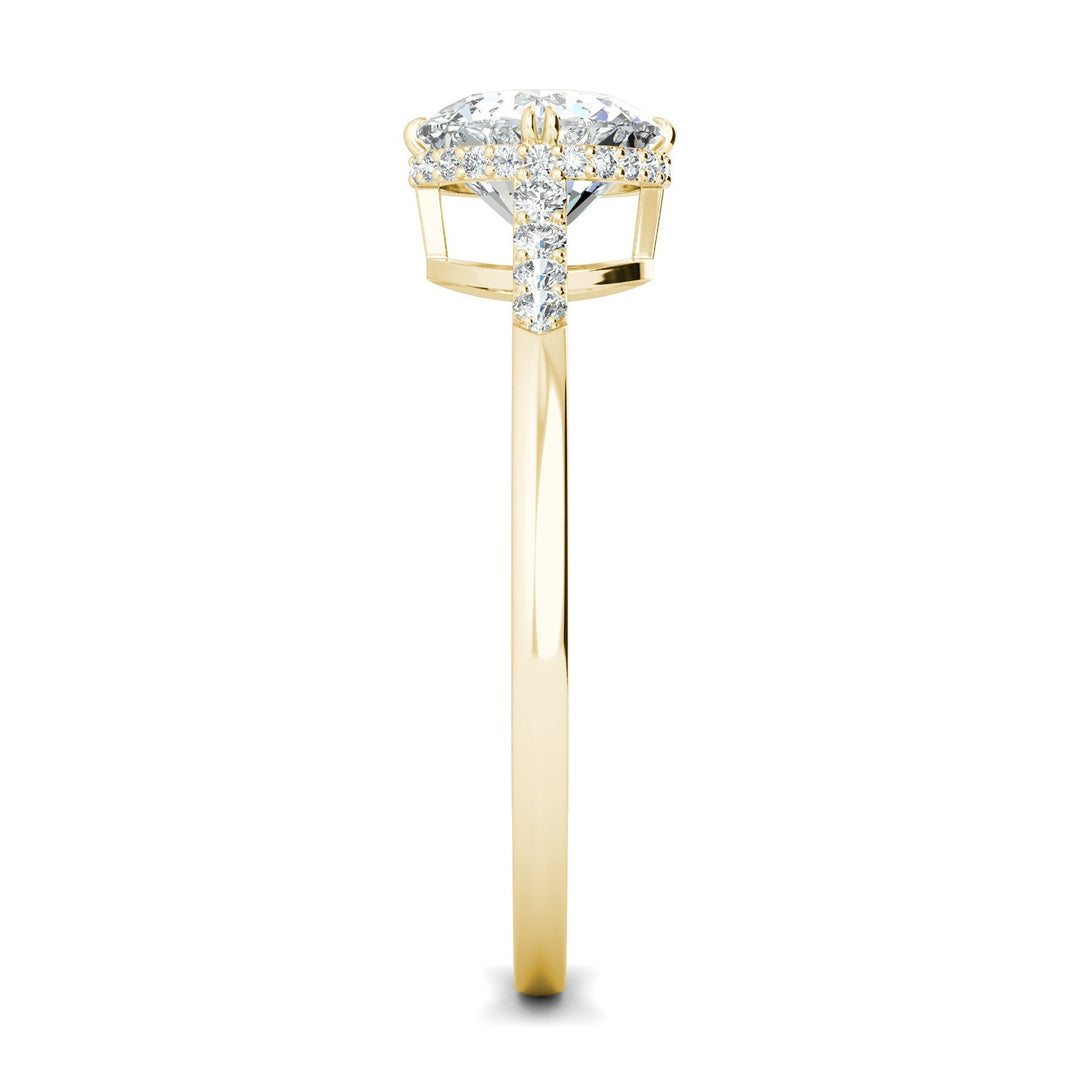 0.7ct Round F- VS1 Lab Grown Diamond Hidden Halo Engagement Ring