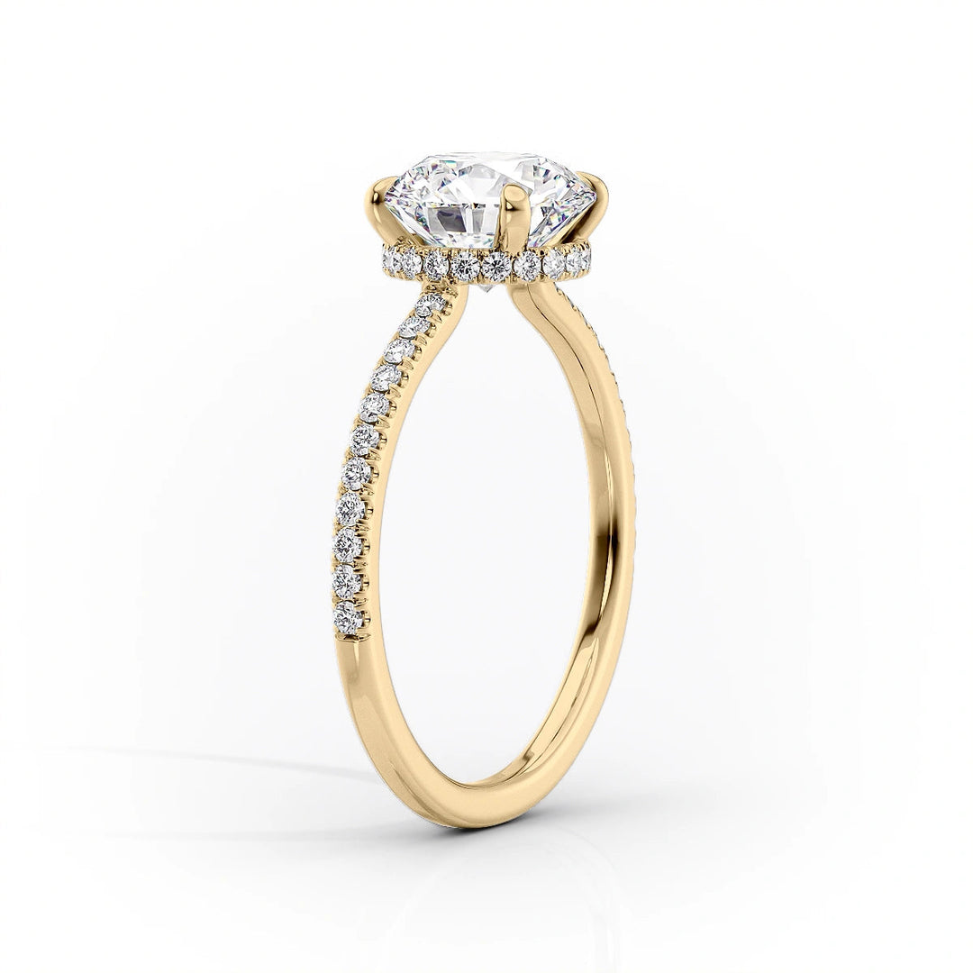 1.50CT Elongated Cushion Lab Grown F/VVS2 Diamond Hidden Halo Engagement Ring