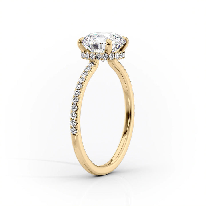 1.50CT Elongated Cushion Lab Grown F/VVS2 Diamond Hidden Halo Engagement Ring