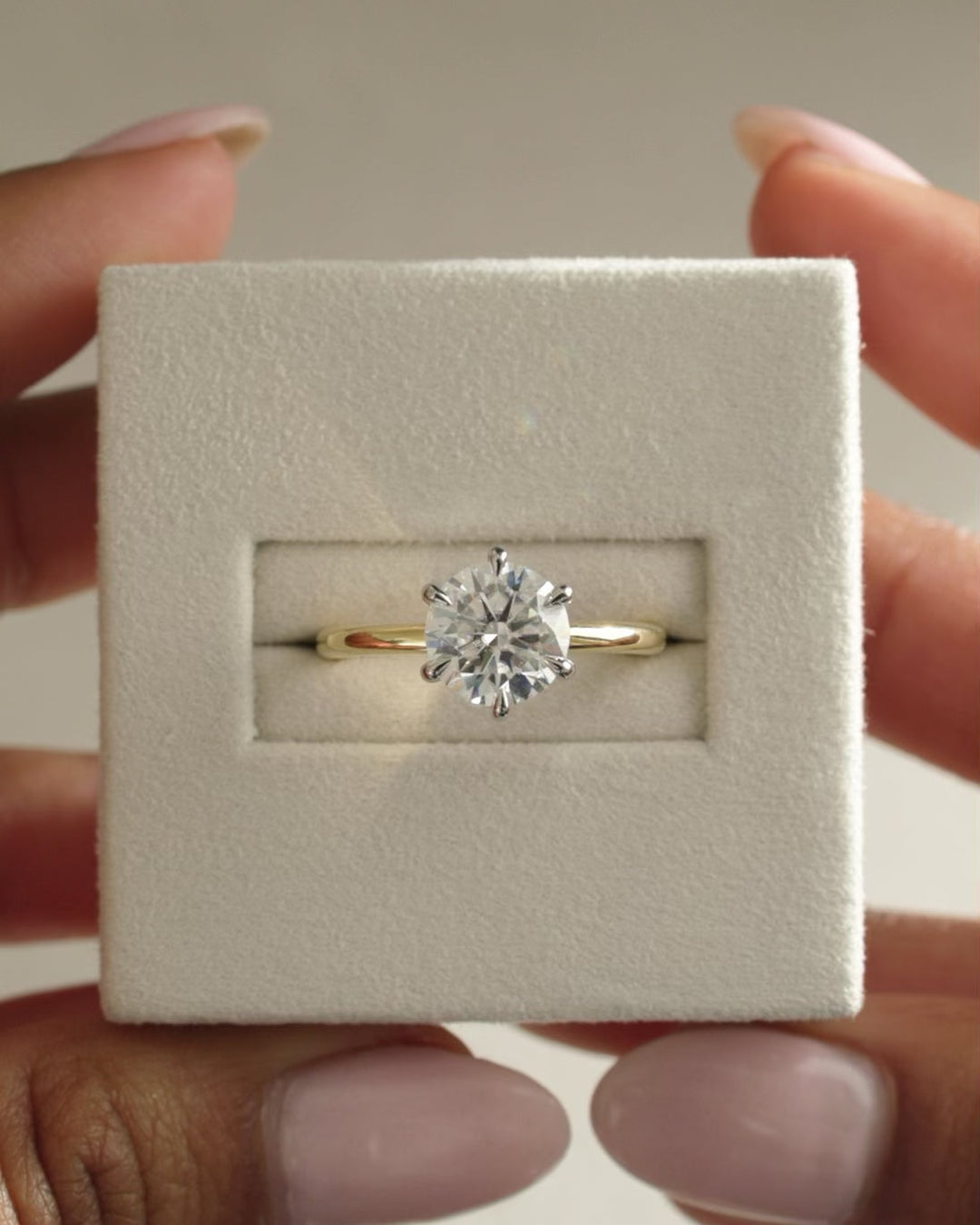 2.0ct-3.0ct Round Cut Lab Grown Hidden Halo Diamond Engagement Ring