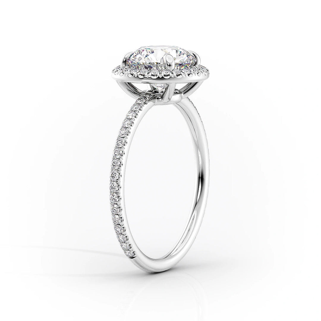 3.50CT Pear Lab Grown F/VS2 Halo Diamond Engagement Ring