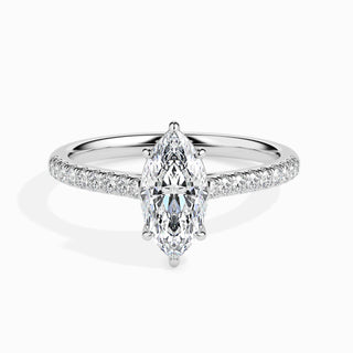 1.0ct Marquise F- VS Lab Grown Diamond Pave Engagement Ring