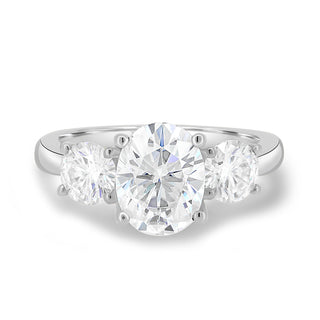 1.68ct Oval Three Stone F/VS2 Lab Grown Diamond Engagement Ring