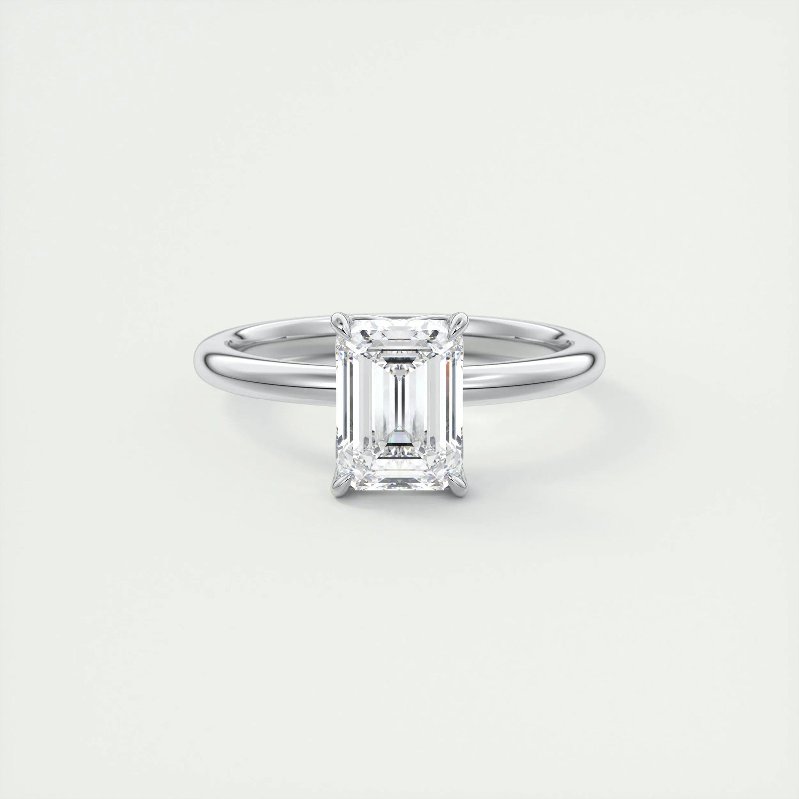 1.75ct Emerald F- VS1 Diamond Solitaire Lab Grown Engagement Ring