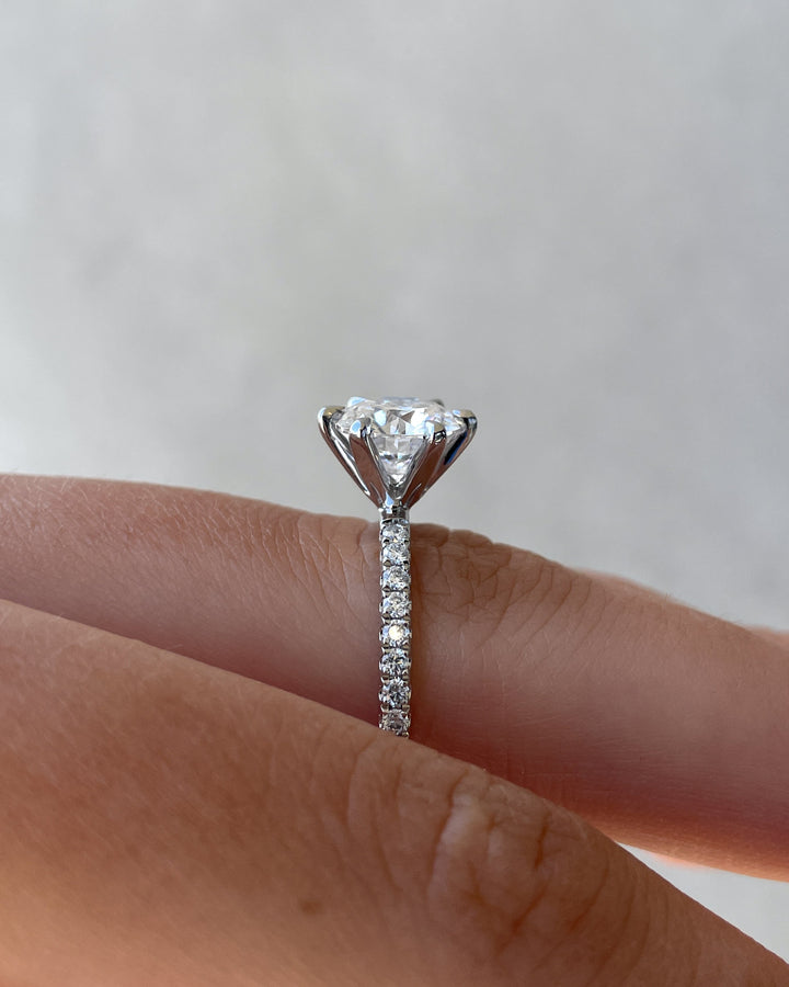 1.80ct Round Cut Pave D/VS1 Lab Grown Diamond Engagement Ring
