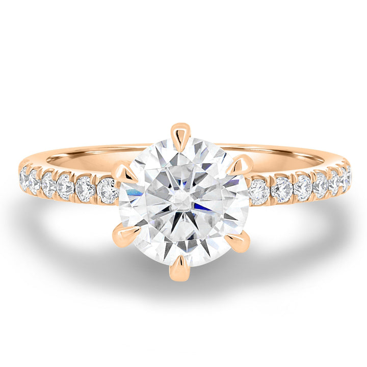 1.80ct Round Cut Pave D/VS1 Lab Grown Diamond Engagement Ring