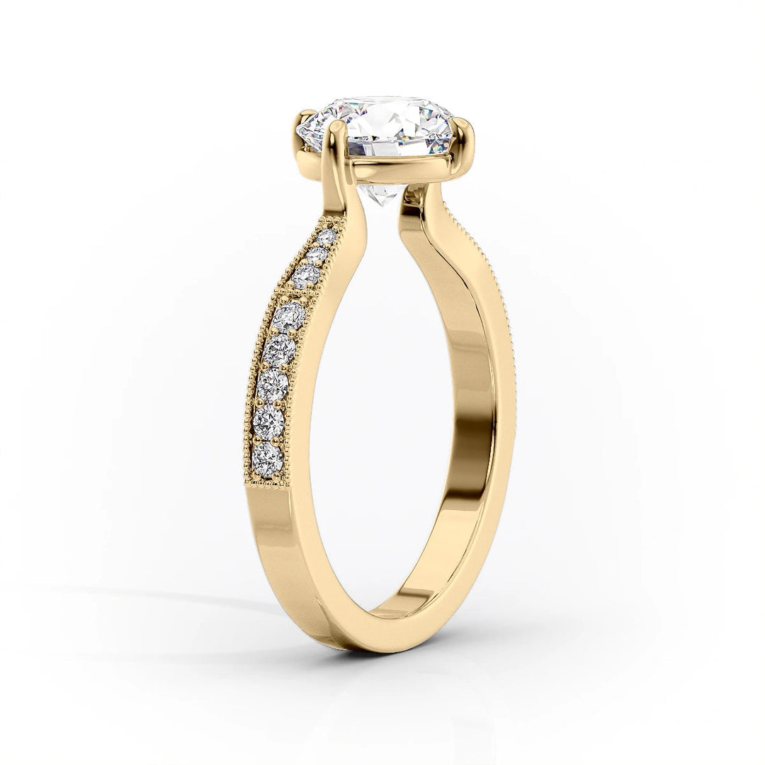 2.0CT Cushion Lab Grown F/VVS2 Diamond Vintage Pave Engagement Ring