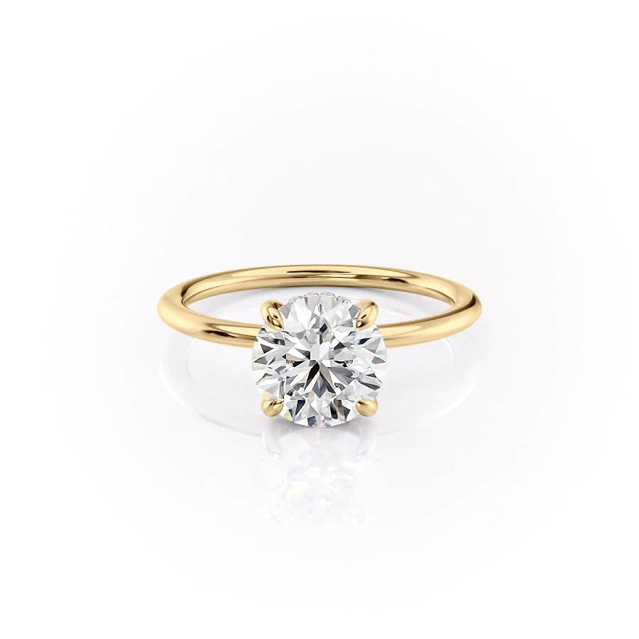 1.50CT Round Lab Grown E/VS2 Diamond Hidden Halo Engagement Ring